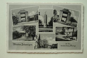 Postcard PC Schweigen 1930-1945 Winegate Main Street Town architecture Rheinland Pfalz